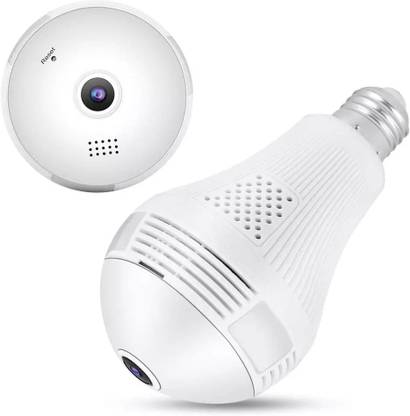 DDLC Full HD 1080p Wireless IP Camera Bulb with Holder Panoramic Fish Eye Shape Security Camera