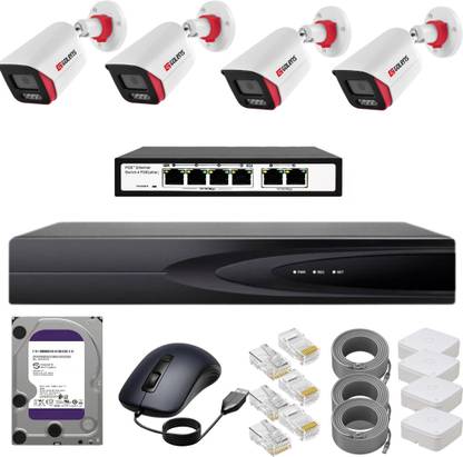 GOLENS 4Channel 8MP IPCamera Full Combo Set ColourVu DualMode 4Ch NVR,4Port POE Switch Security Camera