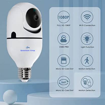 quantum corp Wi-Fi Full Ultra HD CCTV Wireless Bulb Shape Camera 1080p Security Camera Security Camera