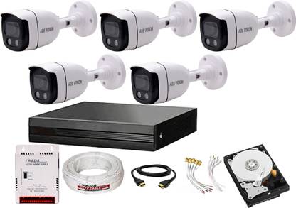 ADS VISION 5MP DVR 3MP HD 5 BULLET COLOR VIEW NIGHT VISION CAMERA Full Set With 1TB HDD Security Camera