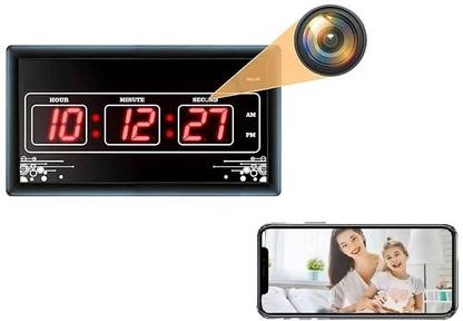FREDI HD PLUS WiFi Digital Wall Clock Wireless Hidden Camera Clock with Live Feed 1080p HD Security Camera