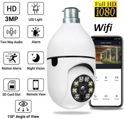 Bzrqx CCTV IP PTZ Camera 1080P Full HD WiFi Night Vision 360° Live View TwoWay Audio Security Camera