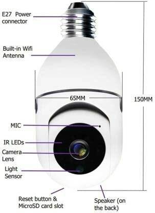 SROPX PTZ WIFI Home Smart Live View CCTV Camera with COLOR Night Vision,Two-Way Audio Security Camera