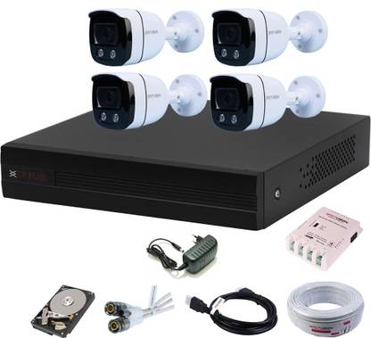CP PLUS 4 Channal HD DVR 1080p 1Pcs,Colorful View In Nightvision Outdoor Camera 2.4 MP 4Pcs,1 TB Hard Disk,4CH Power Supply,Full combo set Security Camera