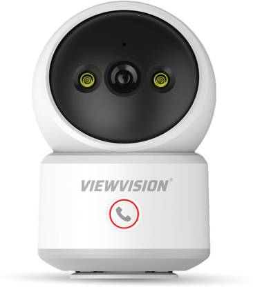 Viewvision AT-P6S Full HD 1296p 3MP AI Snapshot Calling Camera & Button 360° PTZ Wi-Fi Home Security Camera