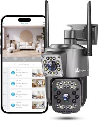 ApnaCam Full HD PTZ 5+5MP Dual Lens/Screen Pan&Tilt CCTV Outdoor Camera, Weatherproof Security Camera