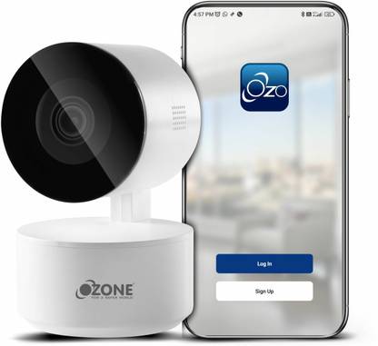 OZONE Smart Indoor Camera with 360 degree View, 2-way Communication & Motion Tracking Security Camera