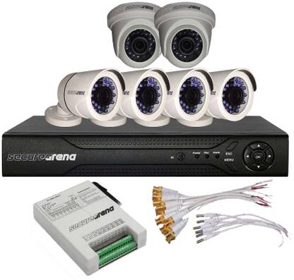 securearena 6 Camera Kit 2Dome 4Bullet 8ch. DVR 8ch. Power Supply w/o HDD w/o Wire 12BNC 6DC Security Camera