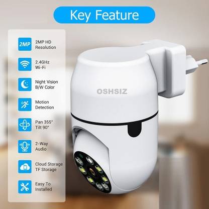OSHSIZ Plus Wireless Live View WiFi 1080P PTZ IP Security Hidden cctv Camera 2Way Audio Spy Camera