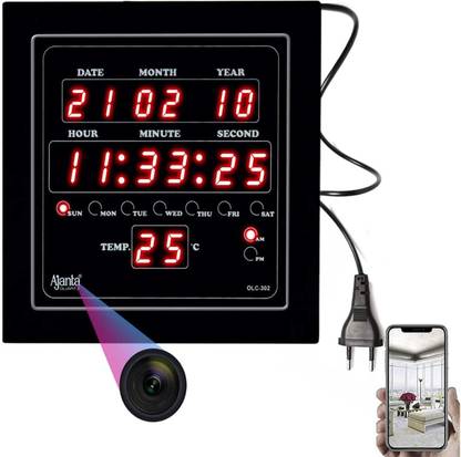 FEERO Wifi Digital AJANTA Clock HD Hidden Camera, WiFi Home 64GB inbuilt Memory Spy Camera