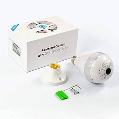 P K INTERNATIONAL Hidden HD Night Vision Motion Detection Audio Video Panoramic Bulb 360° IP Security Camera