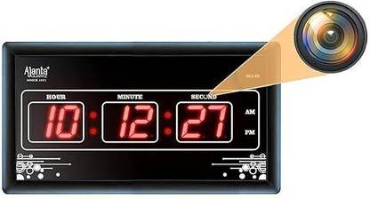 FREDI HD PLUS WiFi Digital Wall Clock Wireless Hidden Camera Clock with Live Feed 1080p HD Security Camera