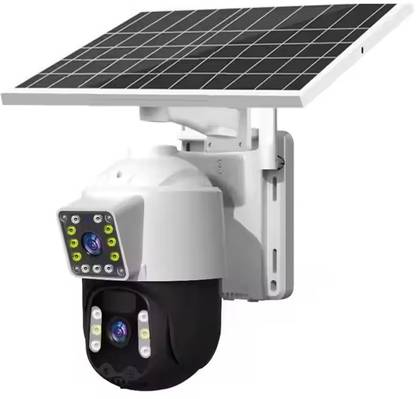 SIOVS Solar Wifi 4G SIM Camera AI Dual Lenses 350 Degree Viewing Angle Security Camera