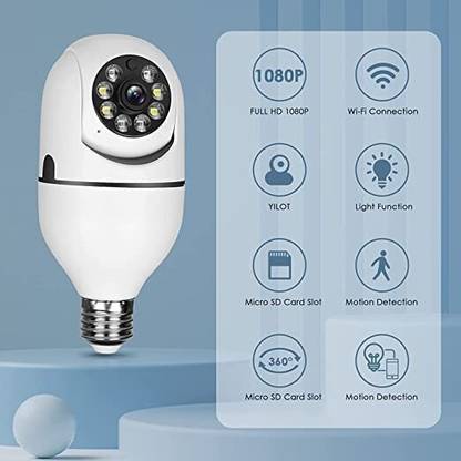 SIFATECH SIFATECH-Wi-Fi Full Ultra HD CCTV Wireless Bulb Shape Camera 1080p V380 Pro 360° Security Camera