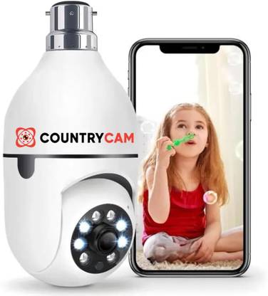 COUNTRYCAM 3MP Smart WiFi CCTV Bulb Camera, 360° Pan Tilt, 2 Way Audio, Motion Detection, Security Camera