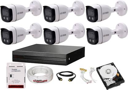 ADS VISION 5MP DVR, HD 6 BULLET COLOR VIEW NIGHT VISION Camera Full Set With 1TB HDD Security Camera
