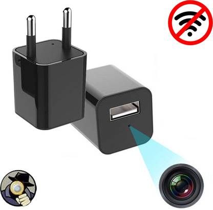 Point Zero Spy Camera with Mobile Charger Camera 720p HD Video 32GB SD Support Without WIFI Security Camera