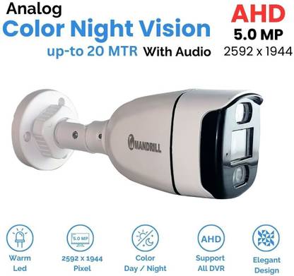 Mandrill 5 MP ADH Camera Color Night Vision-20m Range,Ideal for Office, Home, Factory Security Camera