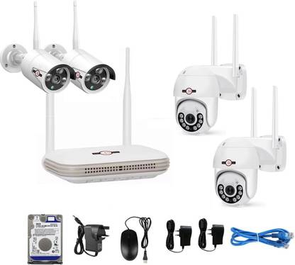 iTS Wireless 8Ch WiFi NVR 3MP WiFi Bullet x 2 + 3MP PTZ WiFi Dome 2 Camera Kit 1TB Security Camera