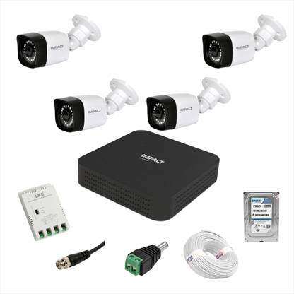 Impact by Honeywell 2MP 4 Bullet CCTV Camera +4 Channel DVR +1TB HDD + 90 mtrs cable Cctv Camera Set Security Camera