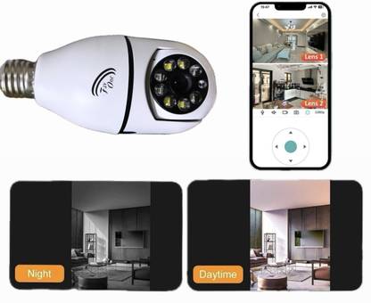 favone 1080P HD Bulb Light Wireless IP Camera,FishEye 360 Degree Panormic Mini IR CCTV Security Camera