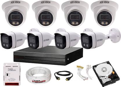 ADS VISION 3MP FULL HD 4DOME 4BULLET COLOR VIEW NIGHT VISION Camera COMBO SET With 1TB HDD Security Camera