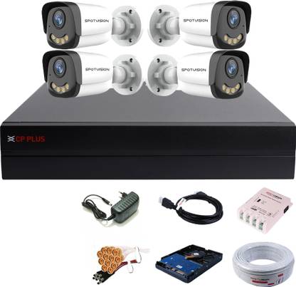 CP PLUS 4 Channel HD DVR 1080P,Colorful View In Nightvision IP67 2.4MP Outdoor Camera,04 Security Camera