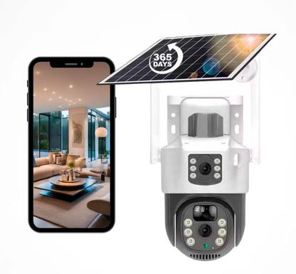 Monrix Solar 5MP + 5MP Dual Lens Full HD CCTV Security Camera | 4G Enabled, 360° Security Camera