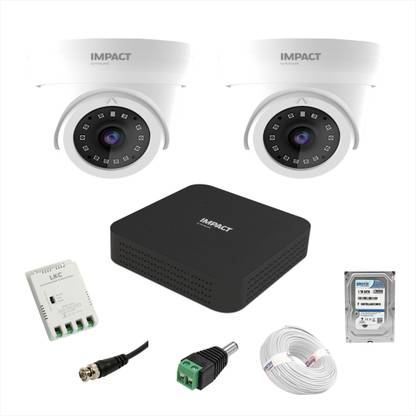 Impact by Honeywell 2MP 2 Dome CCTV Camera + 4 Channel DVR + 1TB HDD + 90 mtrs cable Cctv Camera Set Security Camera