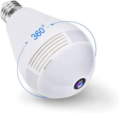 SIOVS Light Bulb Camera 2.4GHz Wireless Security IP, 360 Degrees Panoramic VR Home Surveillance Dome Cam, with Night Vision Motion... Spy Camera