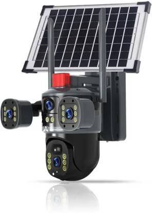 ApnaCam 12mp 4G Solar CCTV 3Lens Camera Live View,SD Card Support Night Vision Security Camera