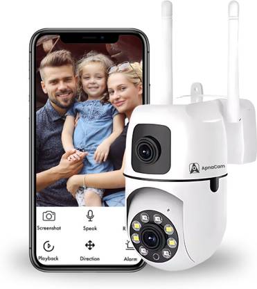 ApnaCam 5+5MP WiFi FHD Mini Dual Lens/Screen 2in1 PTZ+Bullet Indoor CCTV Camera Security Camera