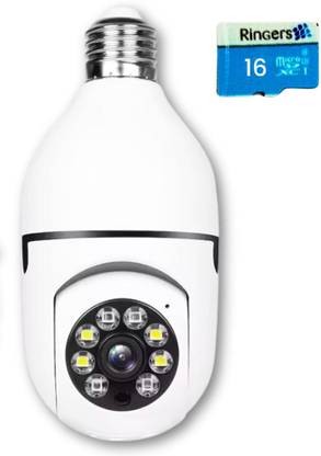 OneXsale 2MP Wifi Bulb Cam Live View Night Vision Motion Alert SD Card Support Included Security Camera