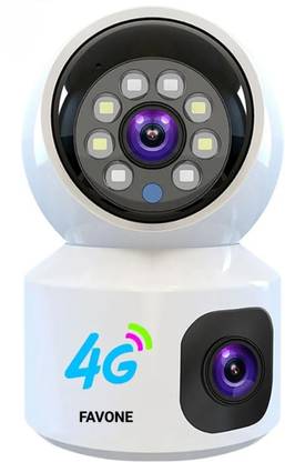 NXXTTNK Dual Lens 4g sim mini 3MP 360 PTZ View Motion Detection 2-Way Audio/Siren Security Camera