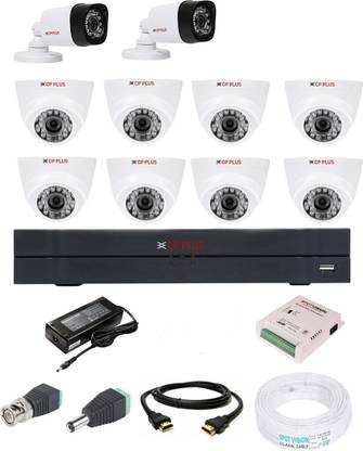 CP PLUS 16 Channal HD DVR, 2.4MP 2 BULLET, 8 DOME CAMERA ,Full combo set Security Camera