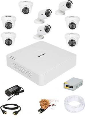 HIKVISION 8 Channal HD DVR 1080p 1Pcs,Outdoor Camera 720p 3Pcs,Indoor Camera 720p 5Pcs, Security Camera