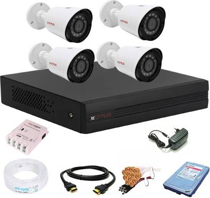 CP PLUS 4 Channal 5 MP H.265+ HD DVR 1Pcs,Outdoor Camera 5 MP HD 4Pcs,1 TB Hard Disk,Full combo set Security Camera