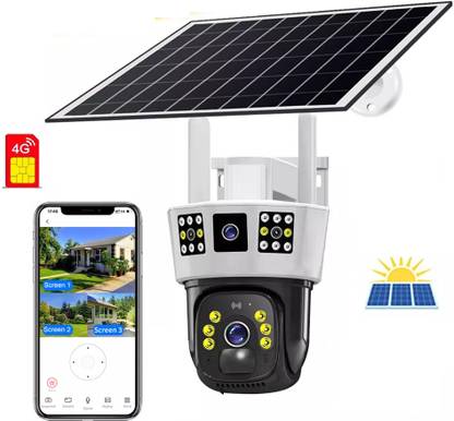 AVOIHS CCTV Smart 4G Sim Solar Powered 360° Camera Solar Panel Night Vision 2Way Audio Security Camera