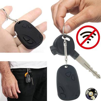 Qaz Car Key Chain 808 Spy Camera HD Video Audio Record Support upto 32GB Security Camera