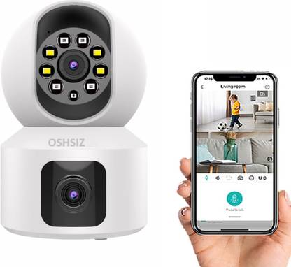 OSHSIZ Dual Lens/Screen HD 1080p AI Human Detect.Wifi, Bullet+PTZ Camera Security Camera