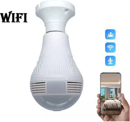 AVOIHS Bulb 360°View Home Live View Camera Mobile App WiFi IR Night Vision 2-Way Audio Security Camera
