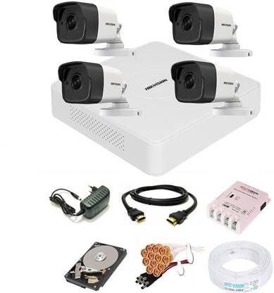 HIKVISION 4 Channal Turbo HD 4MP DVR,IP67 Outdoor Audio Camera 1080P 4Pcs,Hard Disk,HVC103 Security Camera