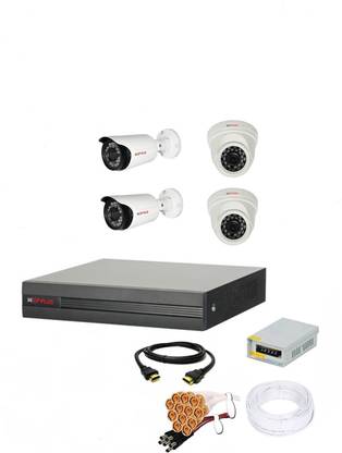 CP PLUS 4 Channal HD DVR 1080p 1Pcs,Outdoor Camera 2.4MP 2Pcs,Indoor Camera 2.4MP 2Pcs Security Camera