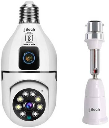 इफिटेक 4MP Dual Lens Home Security WiFi Camera with Adjustable Extension Bulb Holder सिक्योरिटी कैमरा