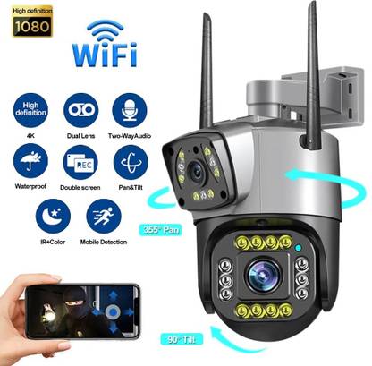 AVOIHS WiFi Dual Screen Camera 1080p HD Baby Monitor Camera TwoWay Audio Night Vision Security Camera
