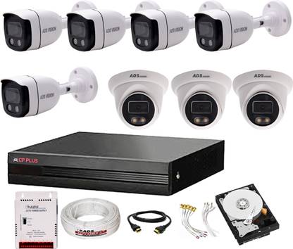 CP PLUS 8CH. Hybrid DVR, 5B/3D CAMERA COLOUR VIEW NIGHT VISION CAMBO SET With 1TB HDD Security Camera