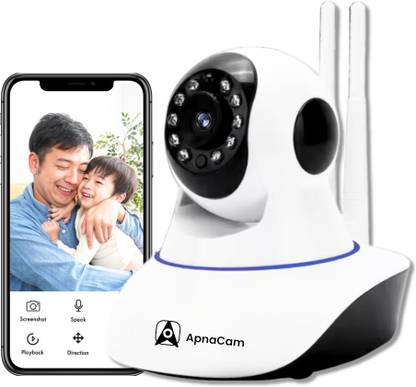 ApnaCam WiFi 1080p 2MP HD 360° Viewing Area Double Antenna, 2-Way Audio Wireless Security Camera