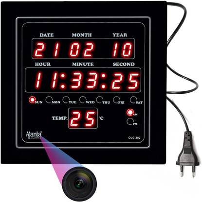 Pelupa WiFi Digital Clock HD Hidden Camera, WiFi Home 64GB inbuilt Memory Security Spy Camera