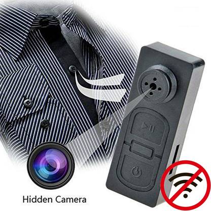 TFG HD Audio and Video CCTV Button Hidden Camera with SD Card Slot NO WIFI Security Camera