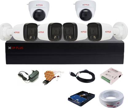 CP PLUS 8 Channel HD DVR 1080P,Color Nightvision Audio 2.4MP Outdoor & Indoor Cameras,12 Security Camera
